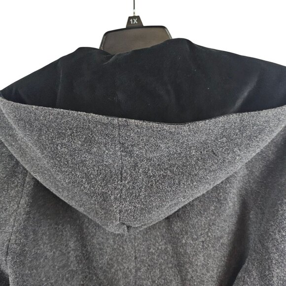 Womens 6 Fall Winter Warm Casual Hooded Dark Gray Black Peacoat Kristen Blake - Picture 5 of 16